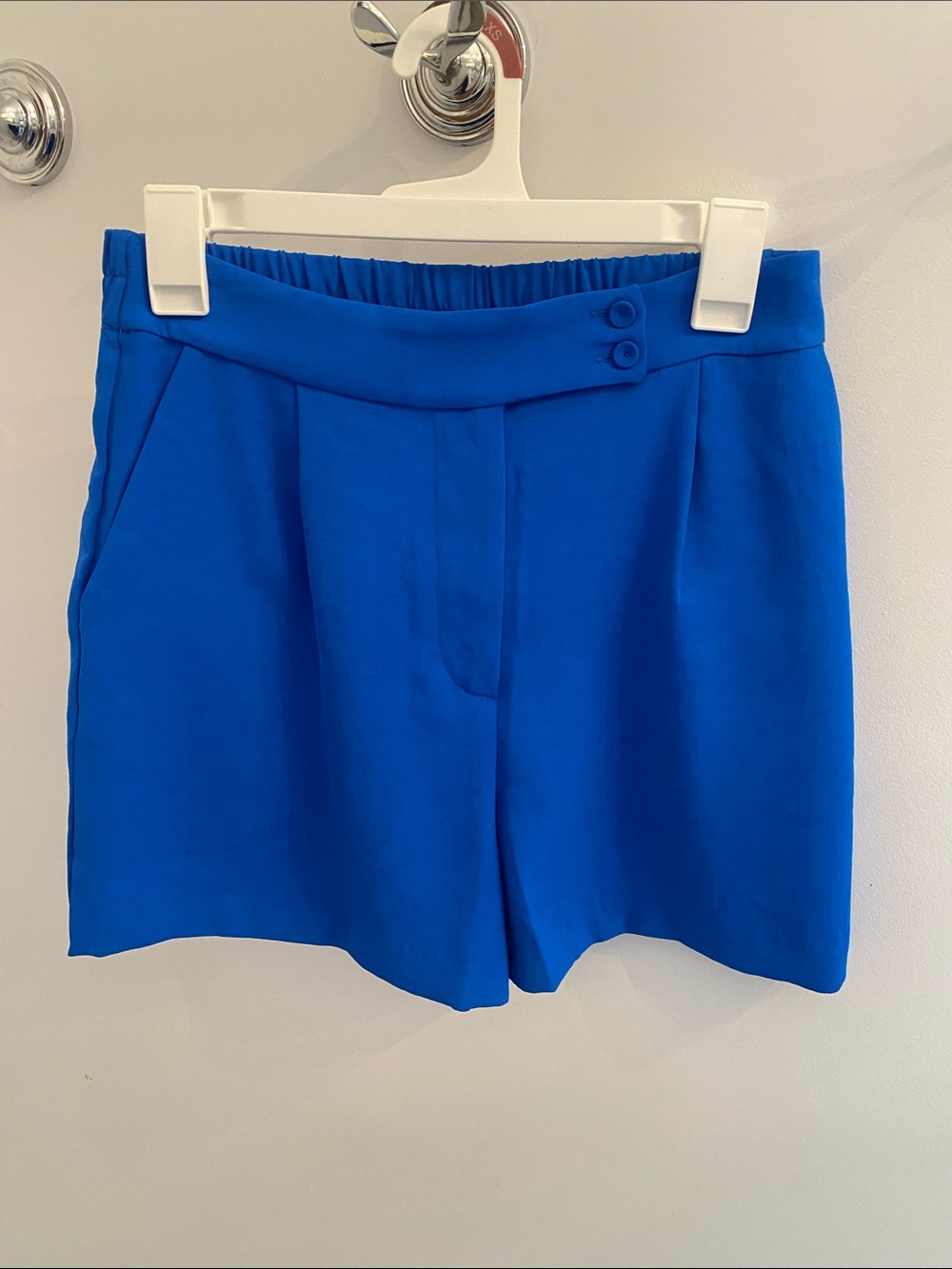 Skies Are Blue Women's Bright Royal Blue High-Rise Tailored Shorts